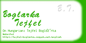 boglarka tejfel business card